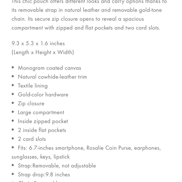 Louis Vuitton Pochette Accessoires  Monogram Canvas Shoulder Bag with Gold Chain - Picture 4 of 4